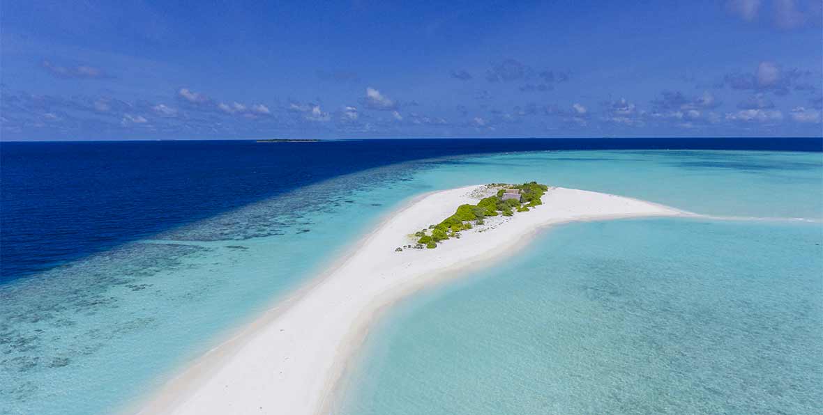 la lengua de arena de Sun Island Maldives