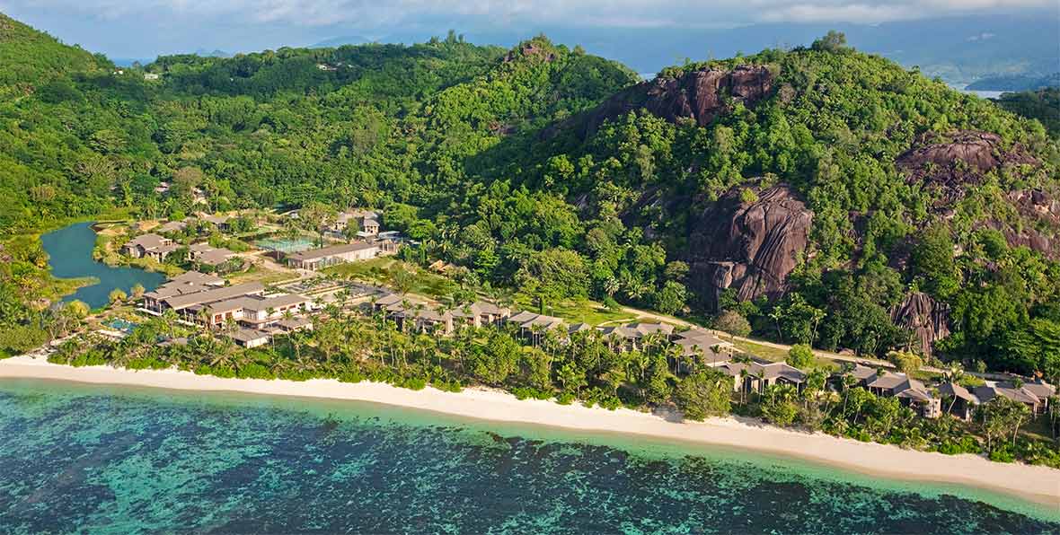 Kempinski Seychelles desde un drone