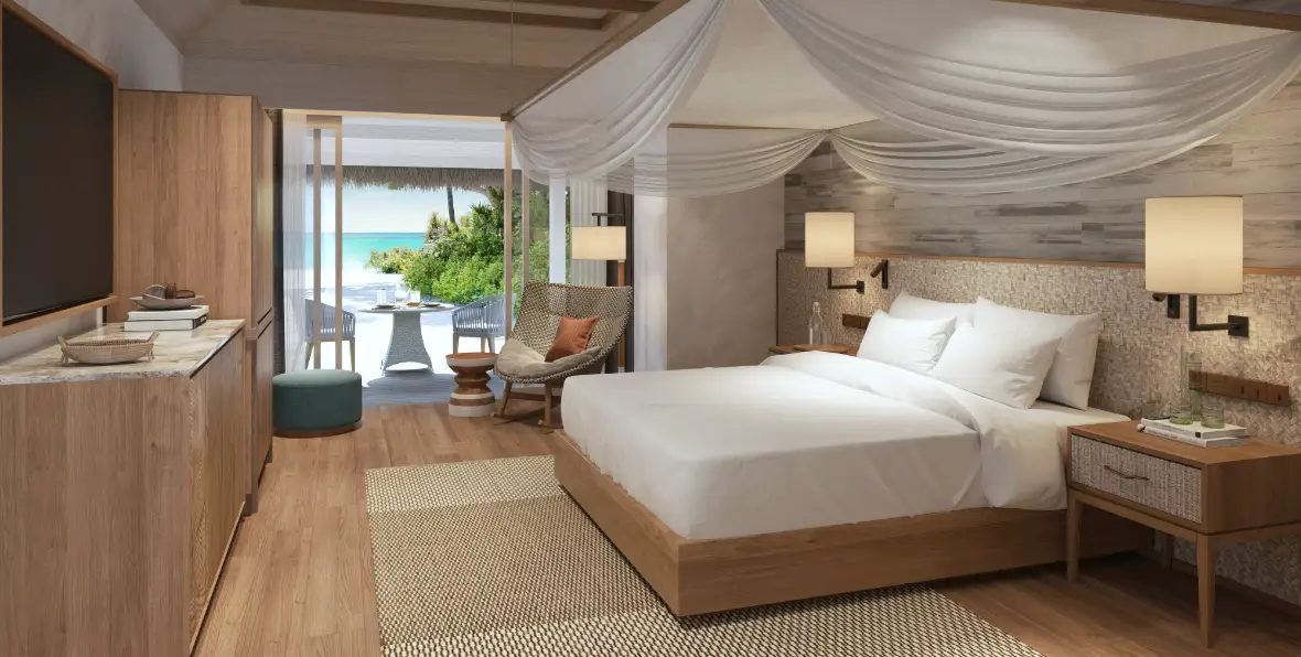 Six Senses Kanuhura Deluxe Beach Villa Suite Pool Bedroom - arenastours.com -